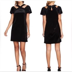 NWT CeCe Black Velvet Mini Dress